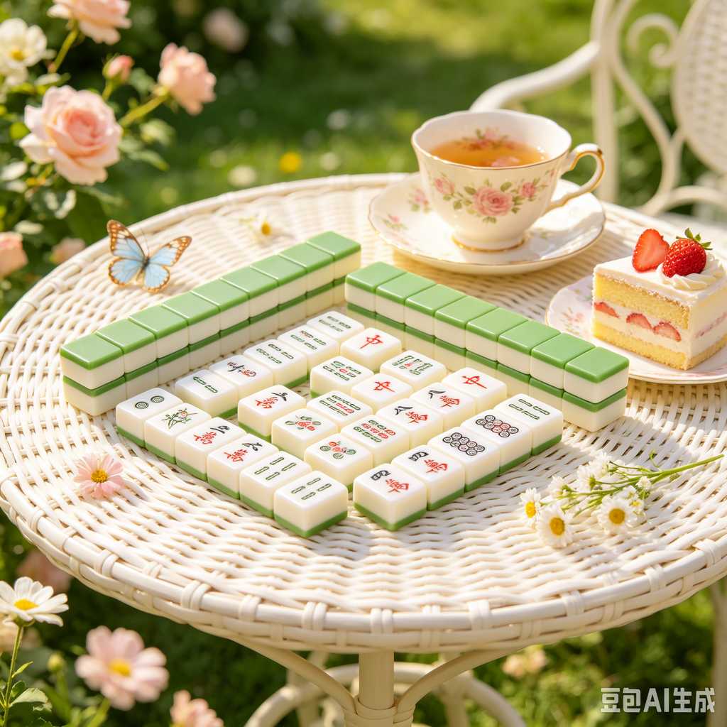 flat print mahjong set